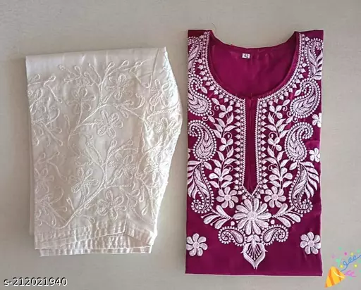CHICKANKARI KURTI WITH SALWAR